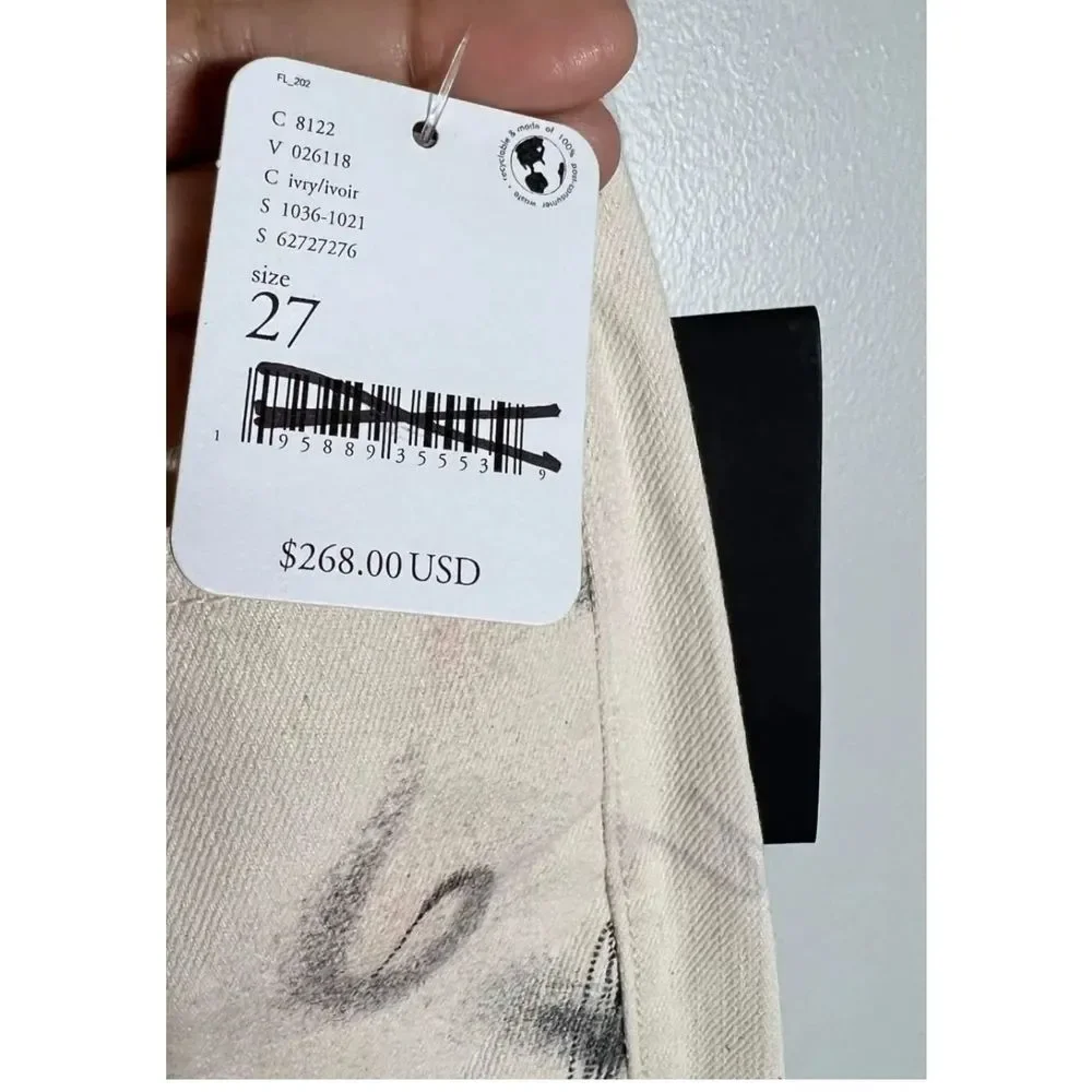 Free People x Mother Scrapper Cuff Fray Ankle Jeans Size 27 NWT - Picture 6 of 7